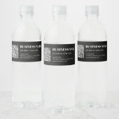 Aangepaste QR-code & Bewerkbare Retro-Moderne Teks Waterfles Etiket (Flessen)