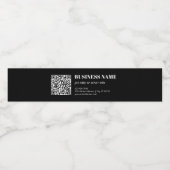 Aangepaste QR-code & Bewerkbare Retro-Moderne Teks Waterfles Etiket (Enkel label)