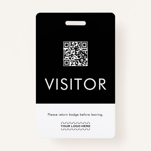 Aangepaste QR-code bezoekersbadge Badge (Voorkant)