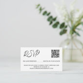 Aangepaste QR-code bruiloft website Gereserveerde  Informatiekaartje (Staand voorkant)