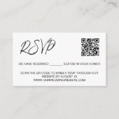 Aangepaste QR-code bruiloft website Gereserveerde  Informatiekaartje (Voorkant)