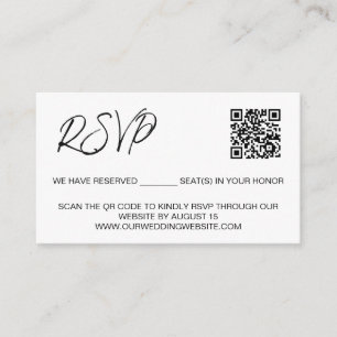 Aangepaste QR-code bruiloft website Gereserveerde Informatiekaartje