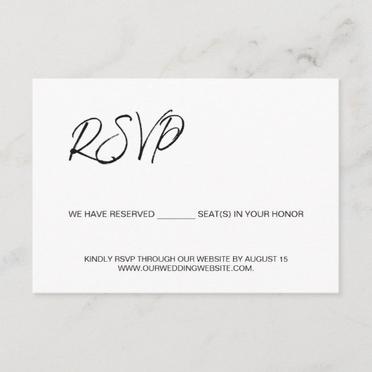 Aangepaste QR code bruiloft website RSVP Minimalis Informatiekaartje (Voorkant)