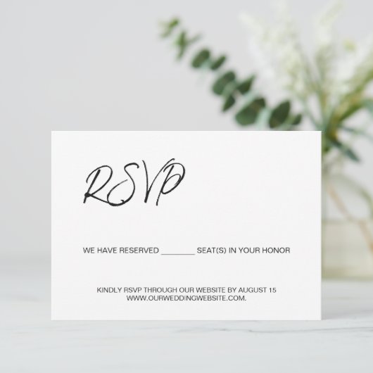 Aangepaste QR code bruiloft website RSVP Minimalis Informatiekaartje (Staand voorkant)