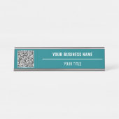 Aangepaste QR-code Business Desk Naam Bord Sjabloo Bureau Naambordje (Voorkant)