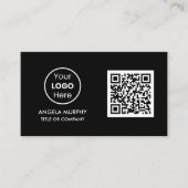Aangepaste QR-code Business Logo | Black Professio Visitekaartje (Voorkant)