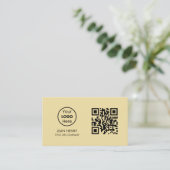 Aangepaste QR-code Business Logo | Modern Professi Visitekaartje (Staand voorkant)