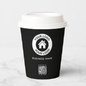 Aangepaste QR Code Business Logo Moderne Professio Papieren Bekers (Voorkant)