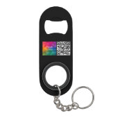 Aangepaste QR-code Business Logo Monogram Namen Mini Flessenopener (Achterkant)