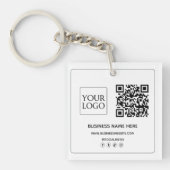Aangepaste QR-code Business Logo Social Media Sleutelhanger (voorkant)