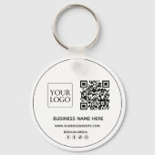 Aangepaste QR-code Business Logo Website Social Me Sleutelhanger (Achterkant)