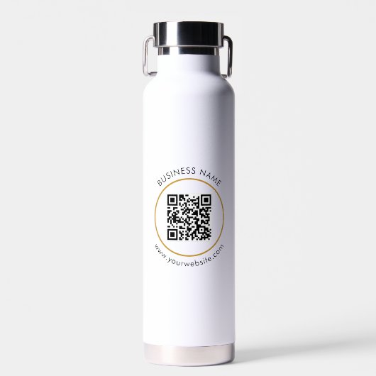 Aangepaste QR-code Business Logo Website Tekst Waterfles (Voorkant)