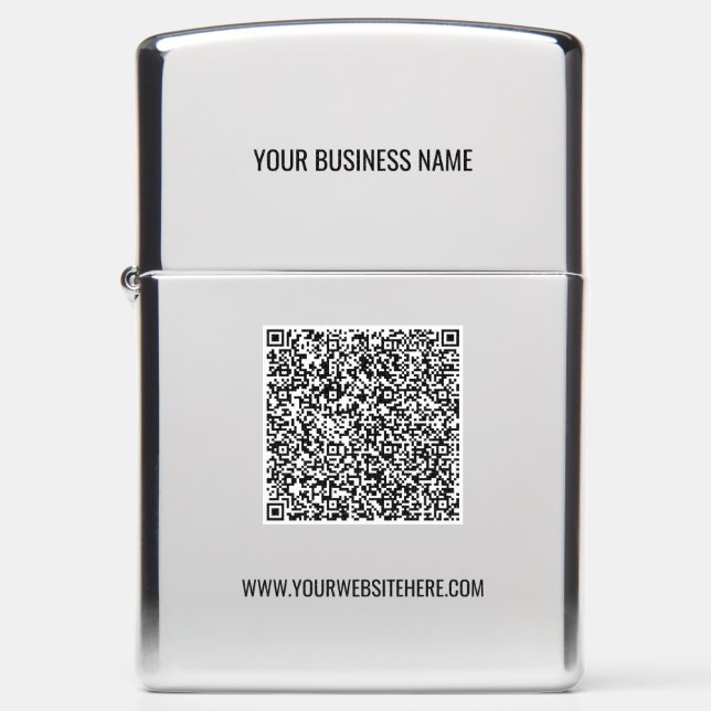 Aangepaste QR Code Business Promotion Zippo Lighte (Voorkant)