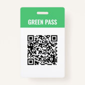Aangepaste Qr Code Covid Green Pass Badge (Voorkant)