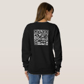Aangepaste QR-code dubbelzijdig afdrukken Dames zw Trui (Achterkant volledig)