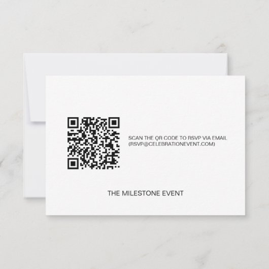 Aangepaste QR-code E-mail RSVP Gereserveerde stoel (Achterkant)