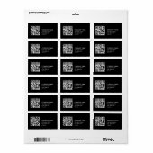 Aangepaste qr-code eenvoudig zwart zakelijk adresl etiket (Full Sheet)