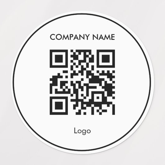 Aangepaste qr code eenvoudige witte zakelijke logo labels (Design 1)