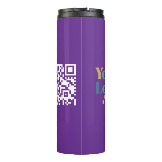 Aangepaste QR-code Elegant Tumbler Business Logo Thermosbeker (Achterkant)