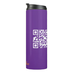 Aangepaste QR-code Elegant Tumbler Business Logo Thermosbeker