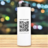 Aangepaste QR-code en moderne tekst Thermosbeker