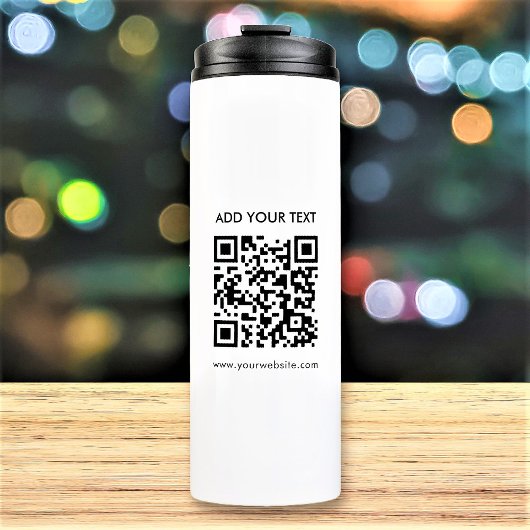 Aangepaste QR-code en moderne tekst Thermosbeker