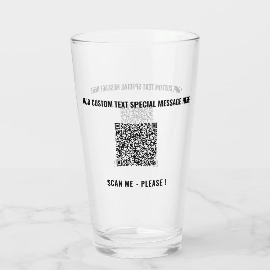 Aangepaste QR-code en Sjabloon voor tekstpromotieg Glas (Achterkant)
