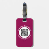Aangepaste QR-code en tekst Bagagelabel Kies kleur (Achterkant verticaal)