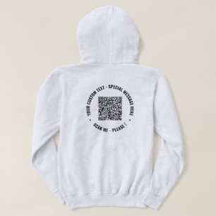 Aangepaste QR-code en tekst Business Hoodie Sjablo