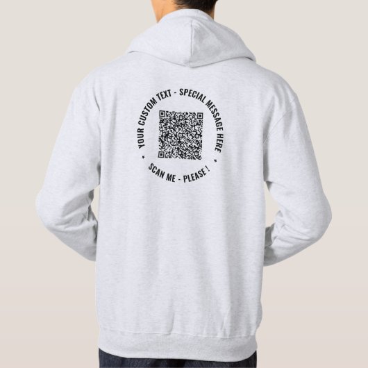 Aangepaste QR-code en tekst Business Hoodie Sjablo (Achterkant)