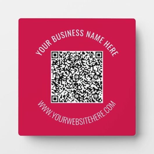 Aangepaste QR-code en tekst Business Plaque Uw kle Fotoplaat (Voorkant)