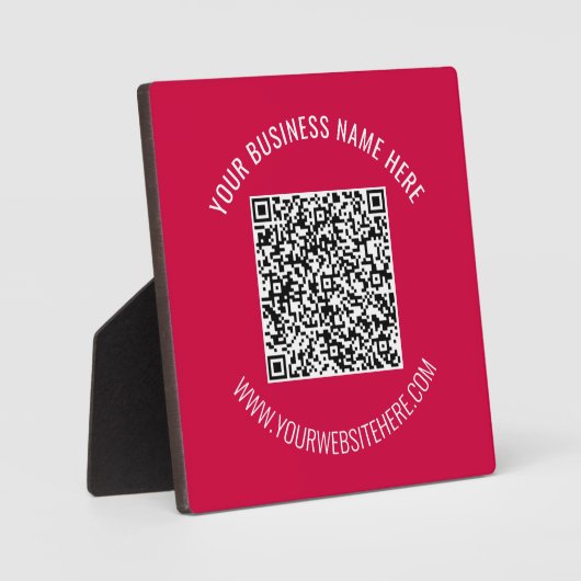 Aangepaste QR-code en tekst Business Plaque Uw kle Fotoplaat (Voorkant)