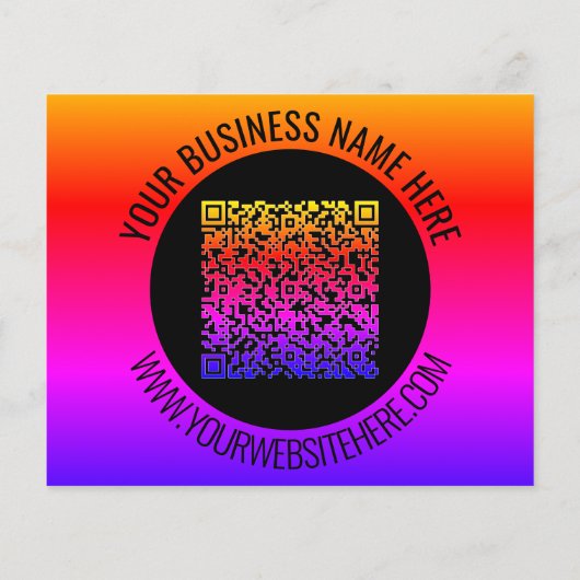 Aangepaste QR-code en tekst Business Promotiebroch Flyer (Achterkant)