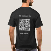 Aangepaste QR-code en tekst Business T-shirt Sjabl (Achterkant)