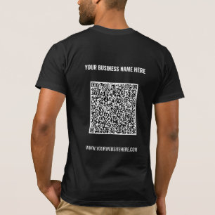 Aangepaste QR-code en tekst Business T-shirt Sjabl