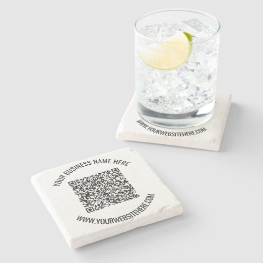 Aangepaste QR-code en tekst Gepersonaliseerd stene Stenen Onderzetter (Zijkant)