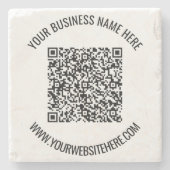 Aangepaste QR-code en tekst Gepersonaliseerd stene Stenen Onderzetter (Voorkant)