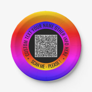 Aangepaste QR-code en tekst op uw feest papieren b Bordje