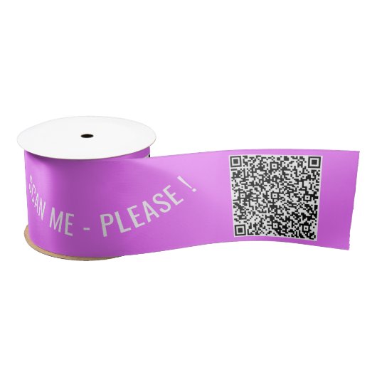 Aangepaste QR-code en tekst Paarse lint Uw kleuren (Spoel)
