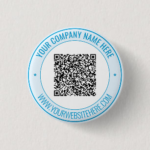 Aangepaste QR-code en tekst promotieknop voorbeeld Ronde Button 3,2 Cm