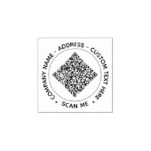 Aangepaste QR-code en tekst rond rubber stempel vo (Afrduk)