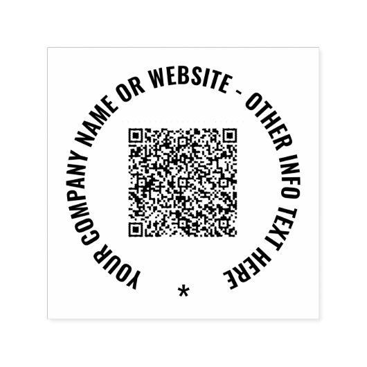 Aangepaste QR-code en tekst ronde stempel Sjabloon (Design)