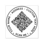 Aangepaste QR-code en tekst Ronde zelfinkkende ste Zelfinktende Stempel (Design)