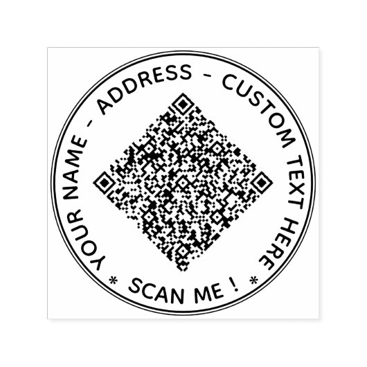 Aangepaste QR-code en tekst Ronde zelfinkkende ste Zelfinktende Stempel (Design)