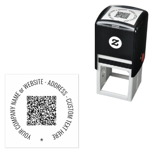 Aangepaste QR-code en tekst Ronde zelfinkkende ste Zelfinktende Stempel (In situ)