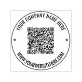 Aangepaste QR-code en tekst Ronde zelfinkkende ste Zelfinktende Stempel (Design)