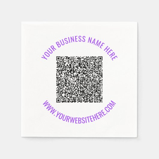 Aangepaste QR-code en tekst servetten Persoonlijk (Voorkant)