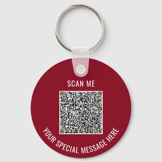 Aangepaste QR-code en tekst Sleutelhanger Kies kle (Voorkant)