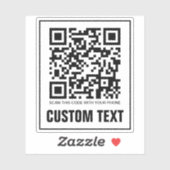 Aangepaste QR-code en tekst-Sticker Sticker (Vel)