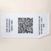 Aangepaste QR-code en tekst strandhanddoek Kies kl Strandlaken (Voorkant)